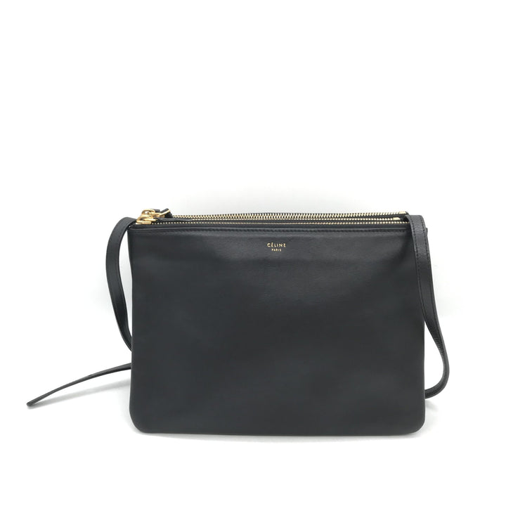Celine Trio svart skinn skulderveske