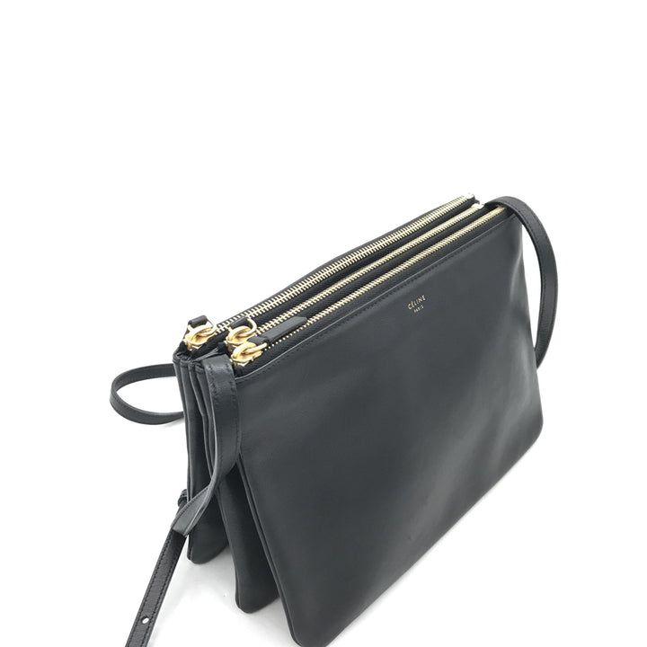 Celine Trio svart skinn skulderveske