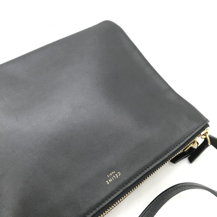 Celine Trio svart skinn skulderveske