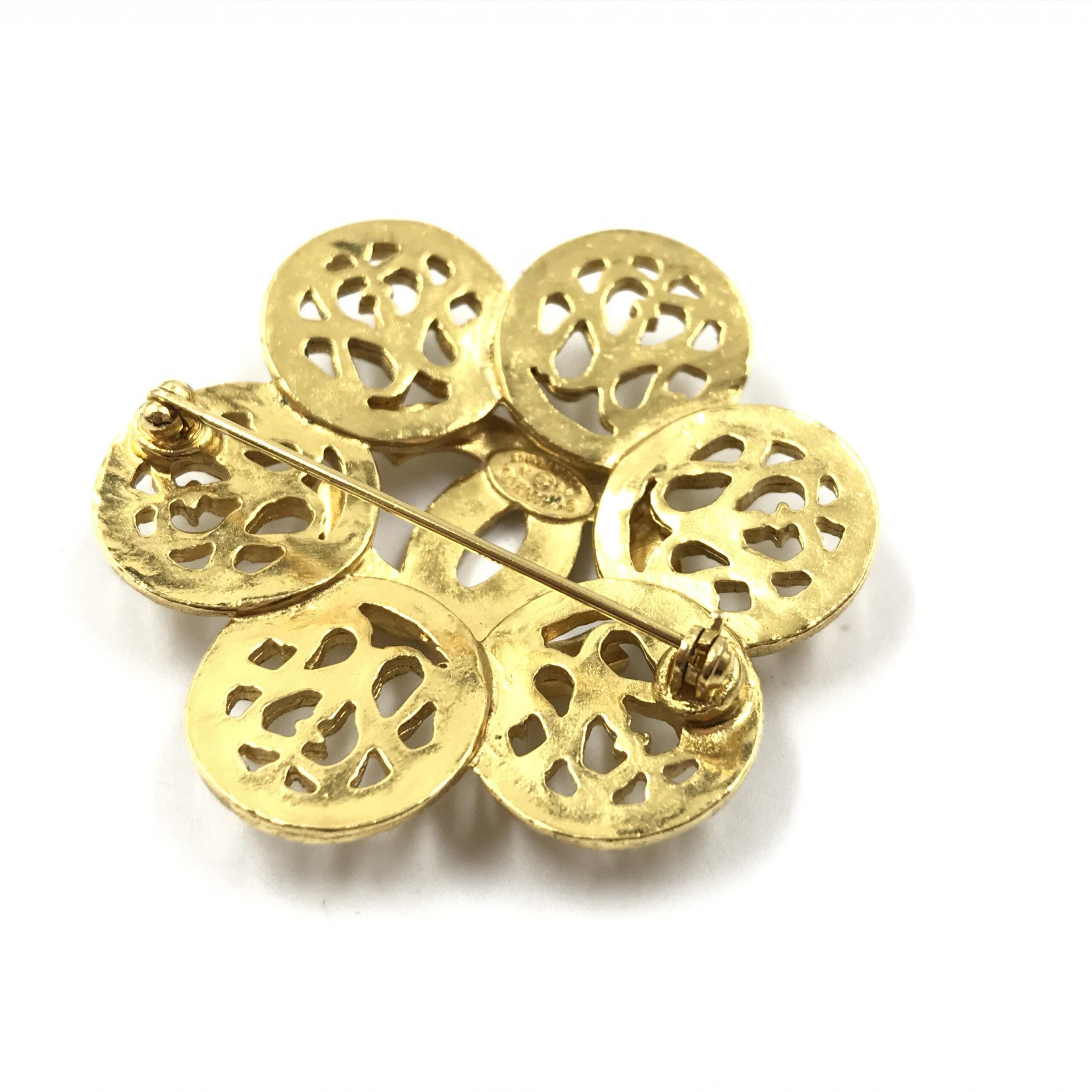 Broche Medallón Coco Vintage de Joyería de Fantasía Chanel