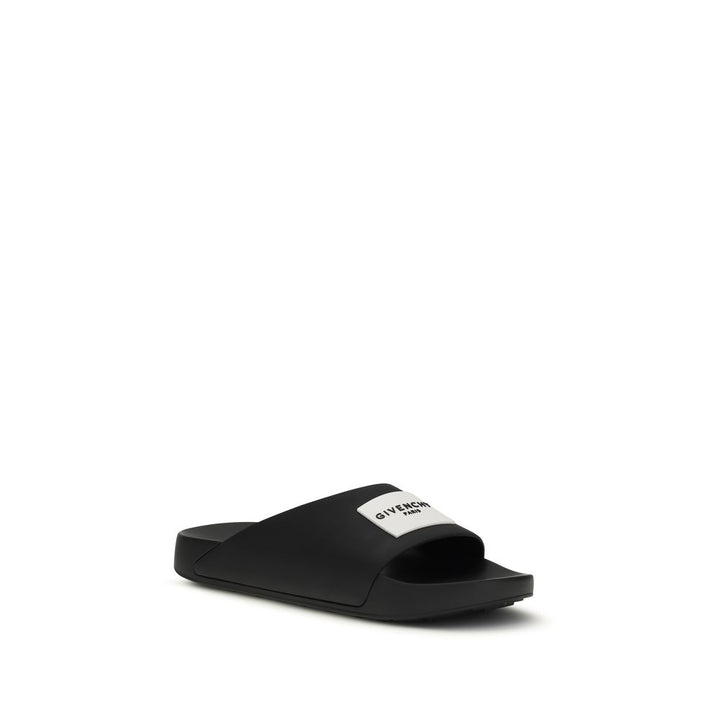 Givenchy svarte gummisandaler