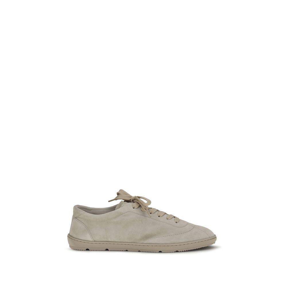Brunello Cucinelli Beige Kalveskinn Bos Taurus Lav Topp Joggesko