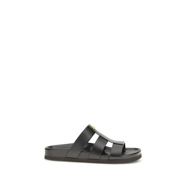 Valentino Garavani Sorte kalveskinnssandaler