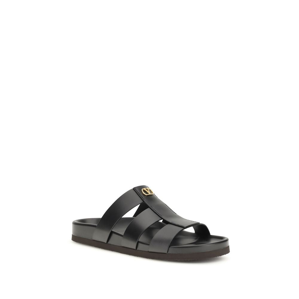 Valentino Garavani Sorte kalveskinnssandaler