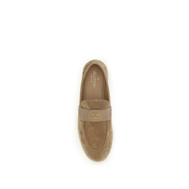 Valentino Garavani Beige Kalveskinn Bos Taurus Espadriller