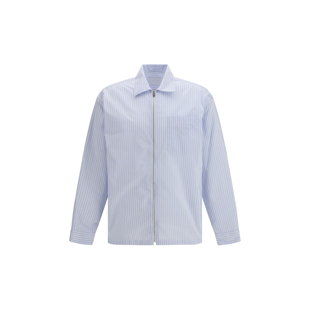 Camisa Prada de poliamida azul estampada