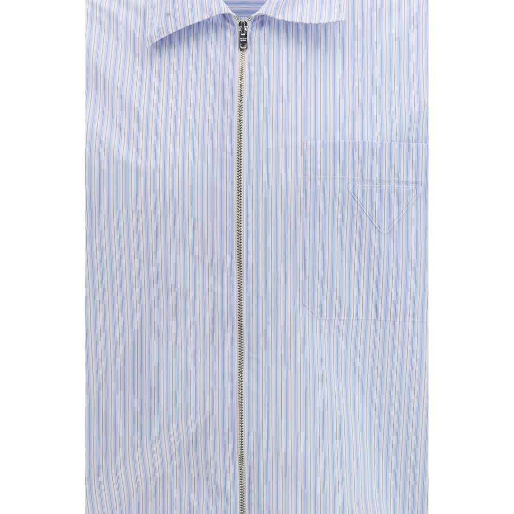 Camisa Prada de poliamida azul estampada