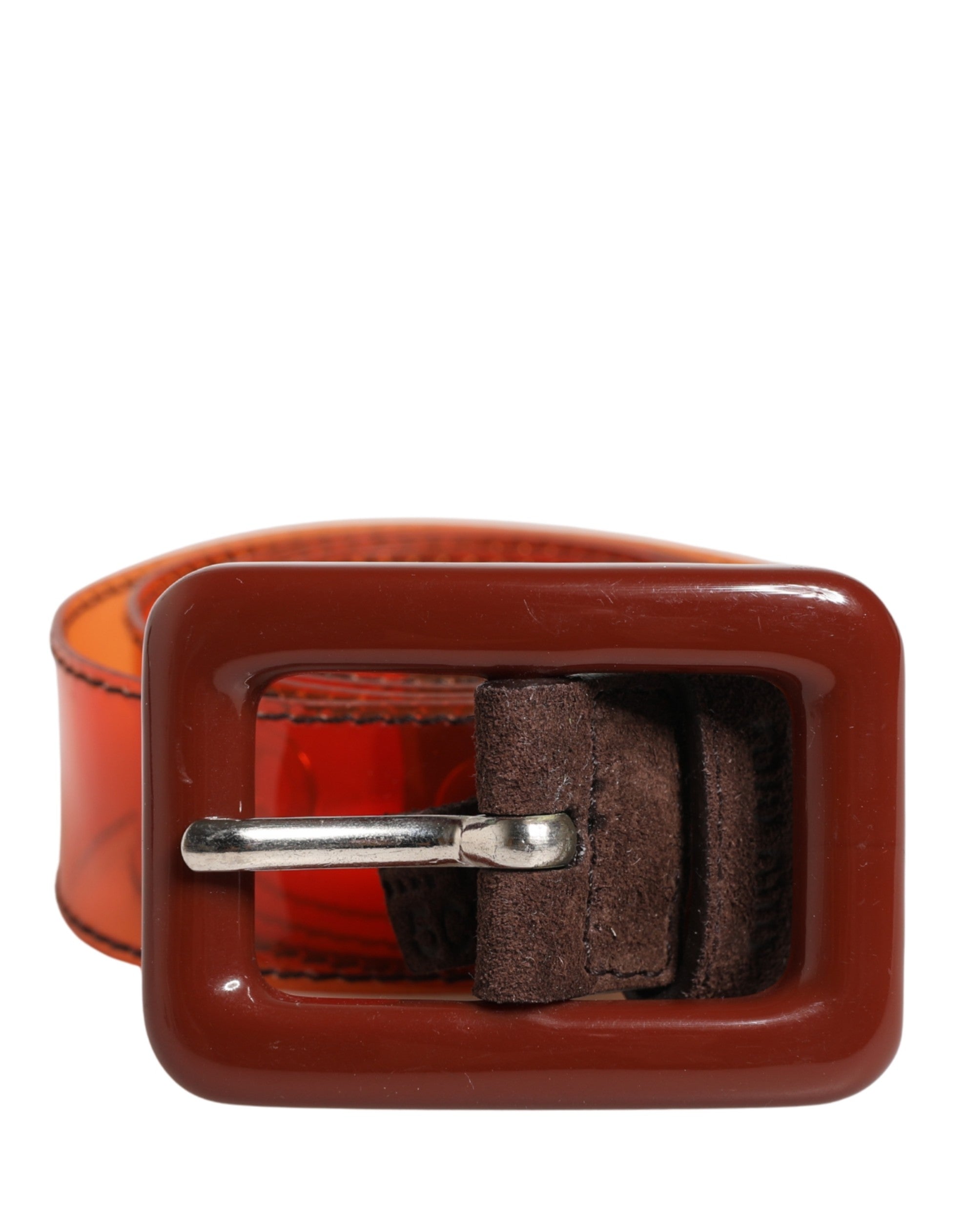 Miu Miu Orange PVC Midjebelte til dame med firkantet spenne