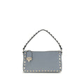 Valentino Garavani Blue Calf Leather Bos Taurus Shoulder Bag