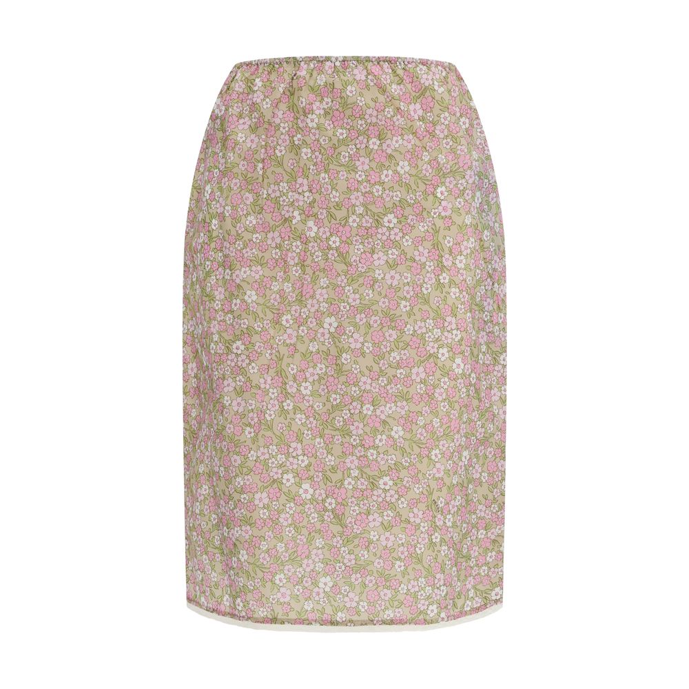 Falda midi de nailon multicolor de Prada
