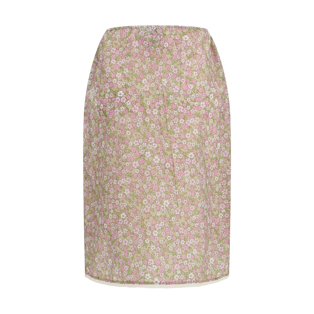 Falda midi de nailon multicolor de Prada