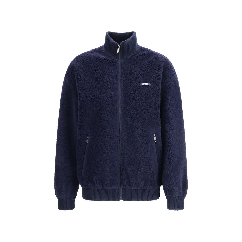 Chaqueta larga de poliamida azul de Prada