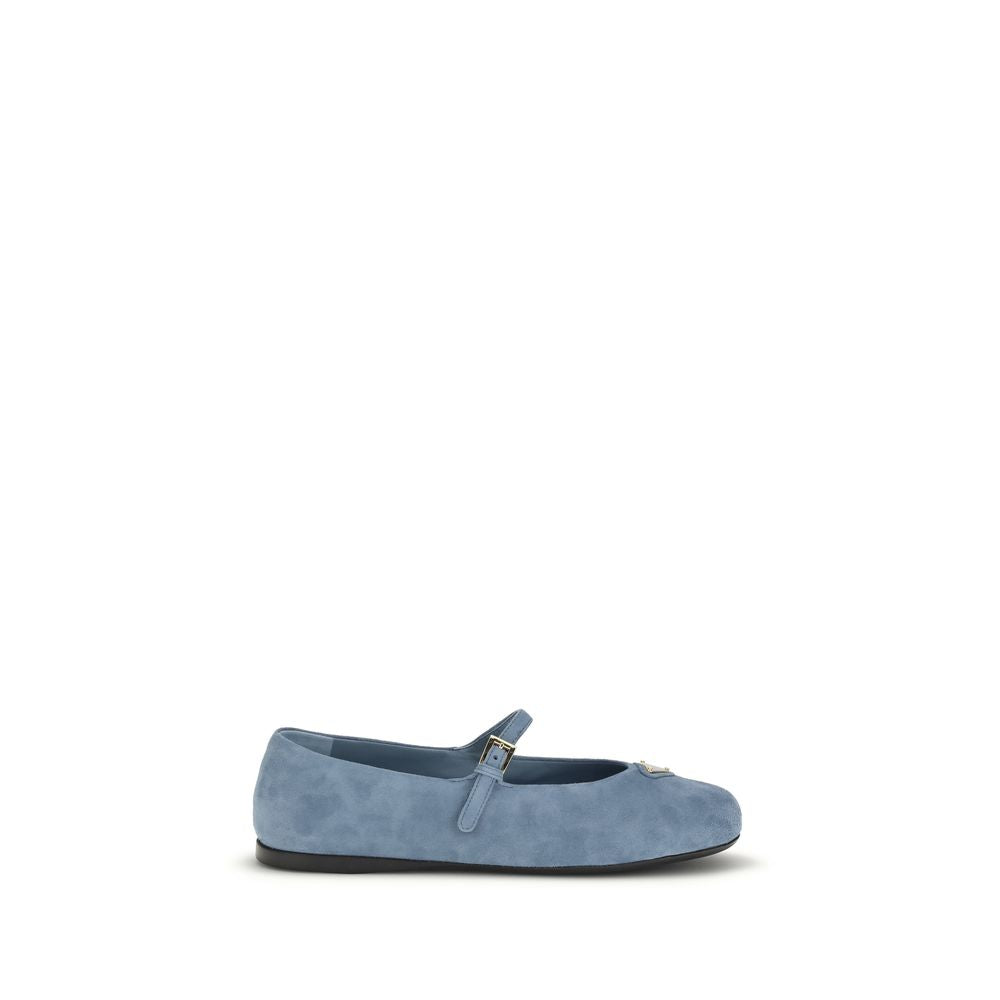 Bailarinas Prada de piel de cabra azul