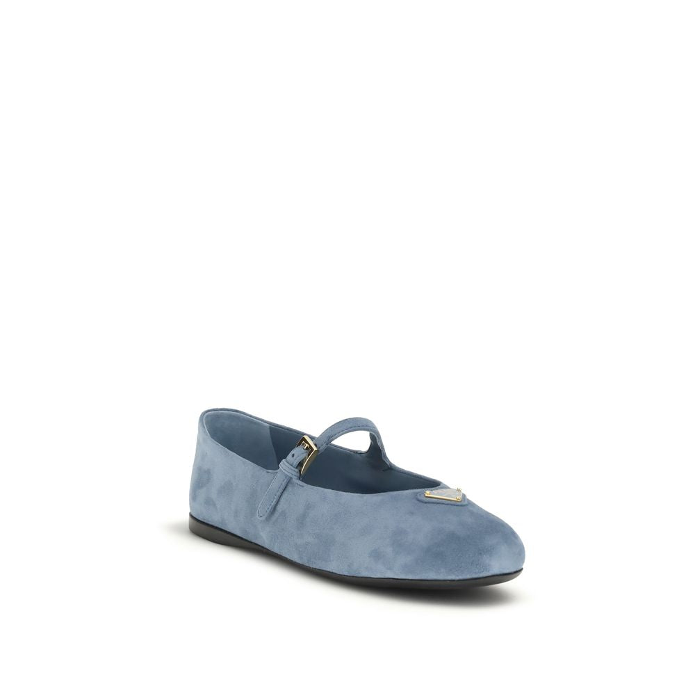 Bailarinas Prada de piel de cabra azul