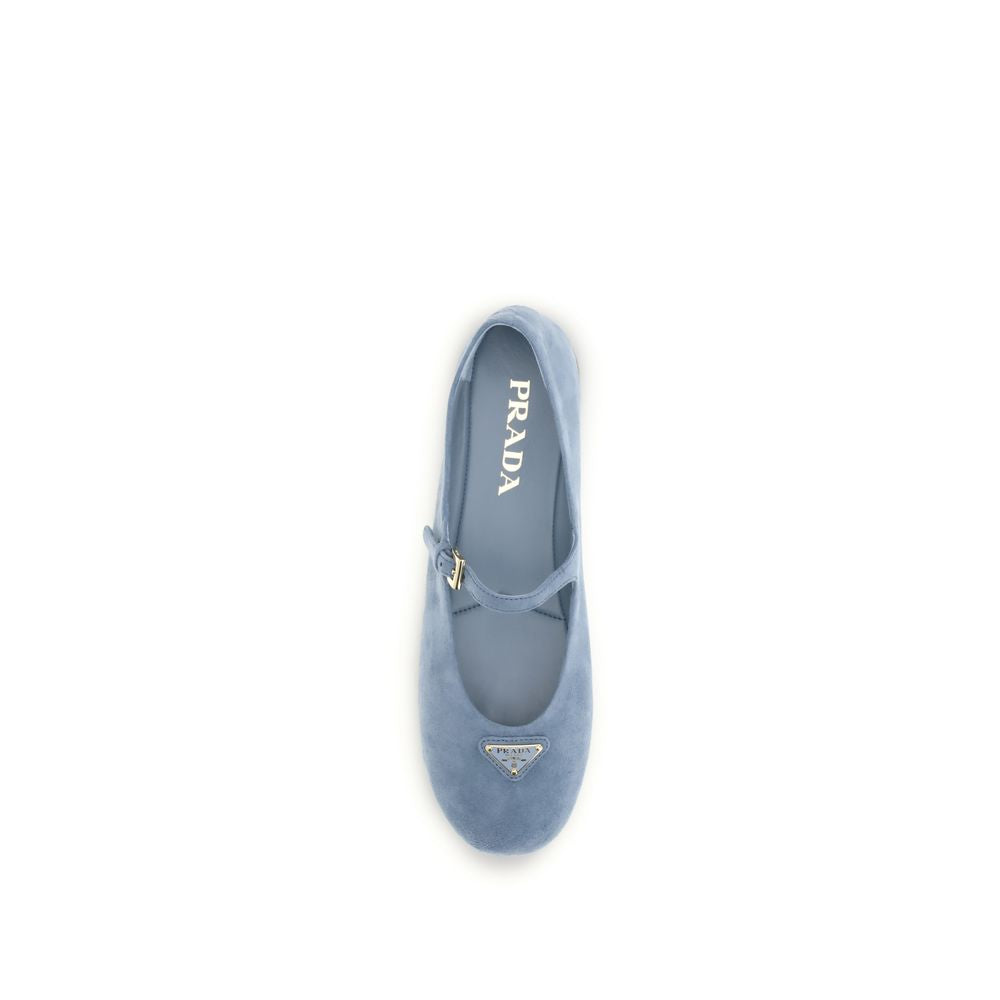 Bailarinas Prada de piel de cabra azul