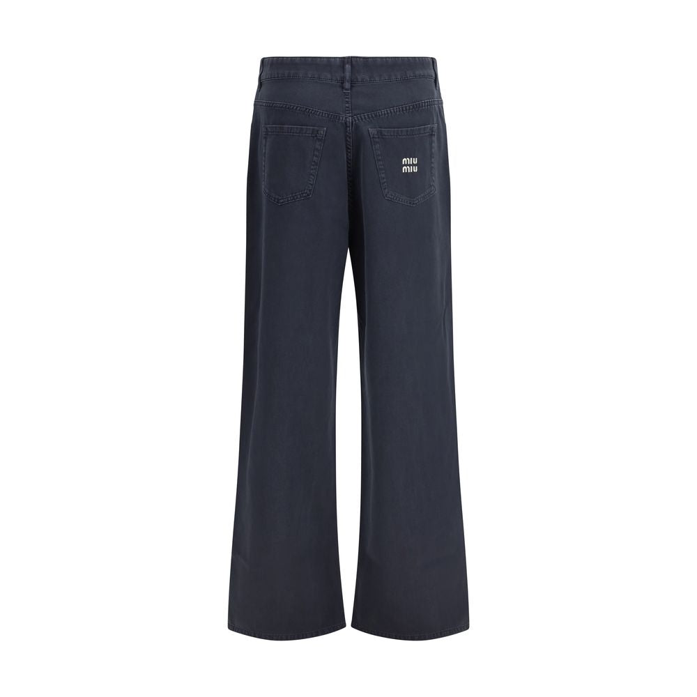 Miu Miu Blå Flared Jeans i Bomull