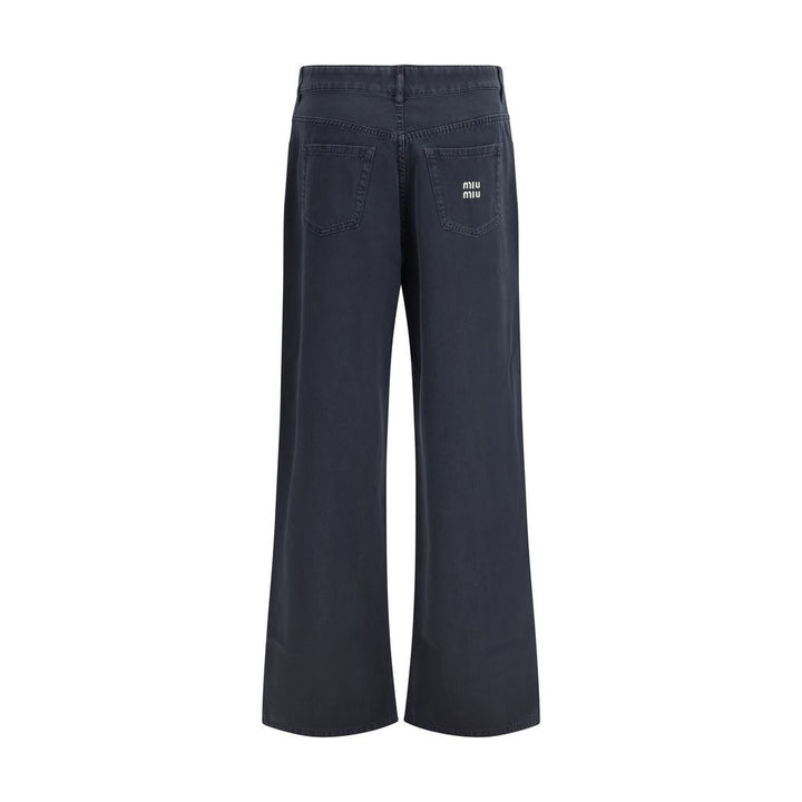 Miu Miu Blå Flared Jeans i Bomull