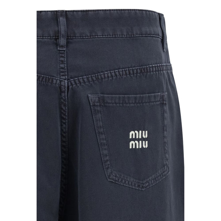 Miu Miu Blå Flared Jeans i Bomull