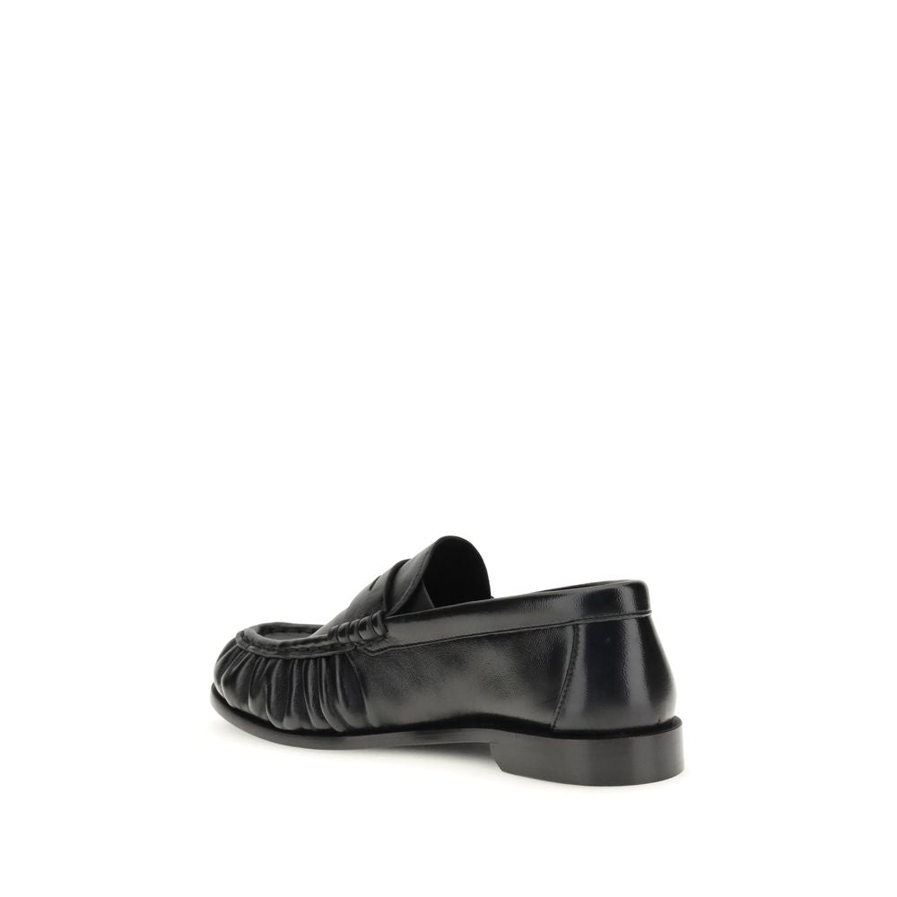 Saint Laurent Sorte Lammeskinnsloafere av typen Ovis Aries Aries Slip-On