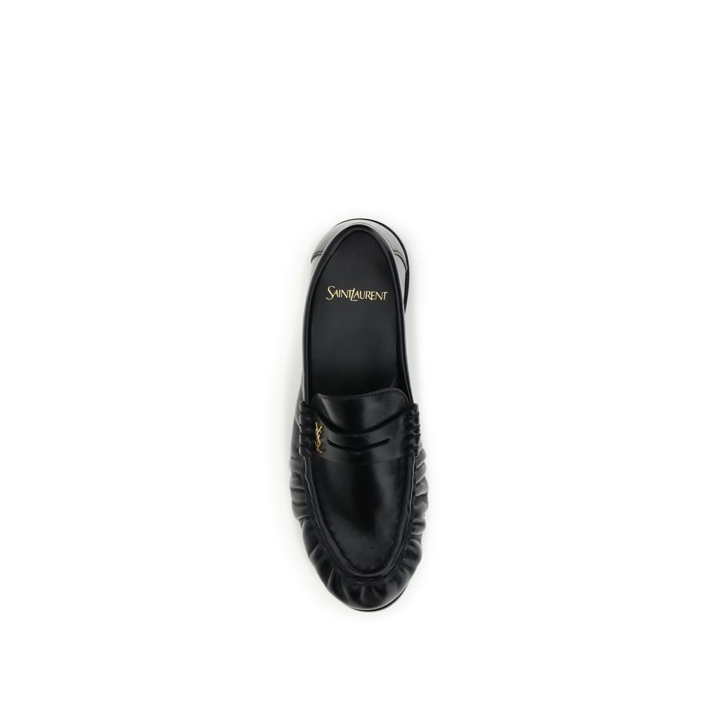 Saint Laurent Sorte Lammeskinnsloafere av typen Ovis Aries Aries Slip-On