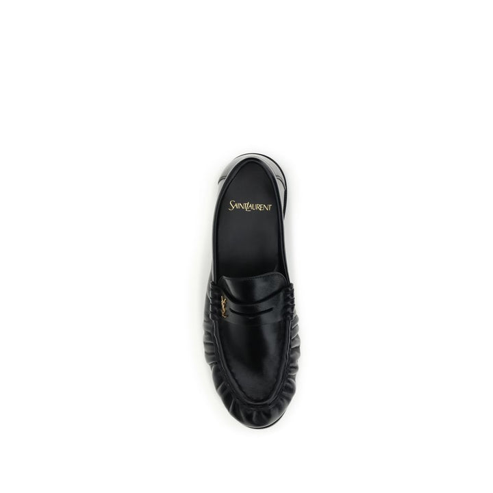 Saint Laurent Sorte Lammeskinnsloafere av typen Ovis Aries Aries Slip-On