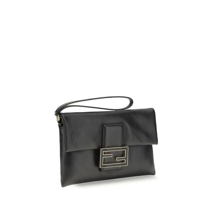 Fendi Svart Lam Ovis Aries Aries Clutch Bag