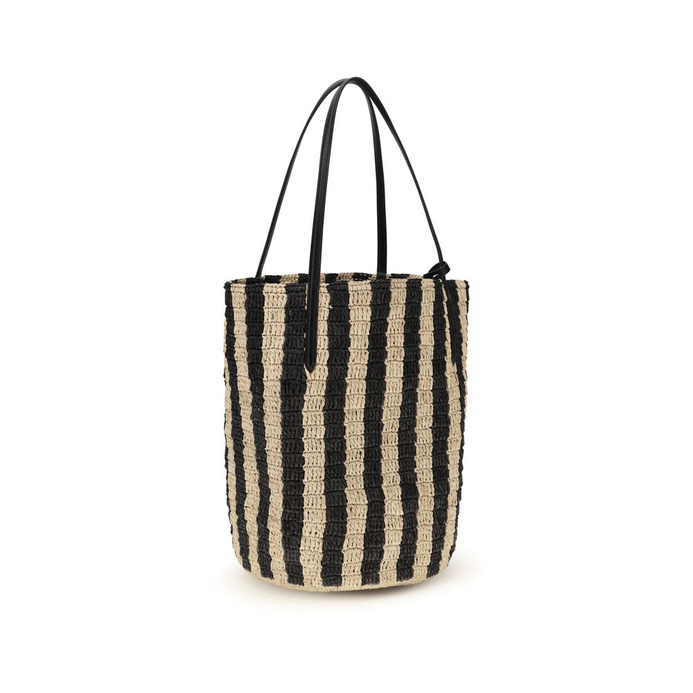 Valentino Garavani sort kurvveske i raffia