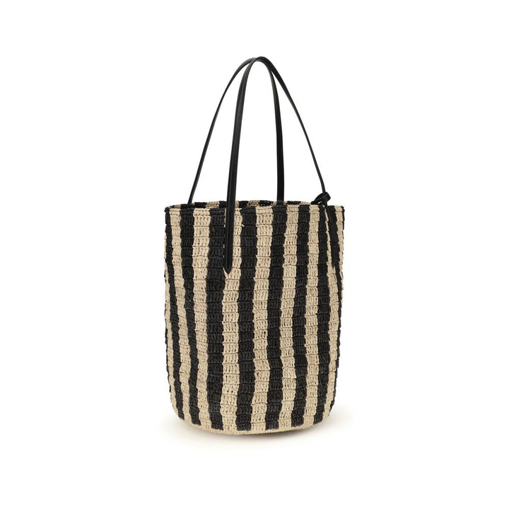 Valentino Garavani sort kurvveske i raffia