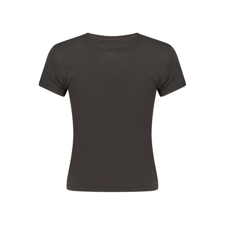 Black Cotton Women T-Shirt