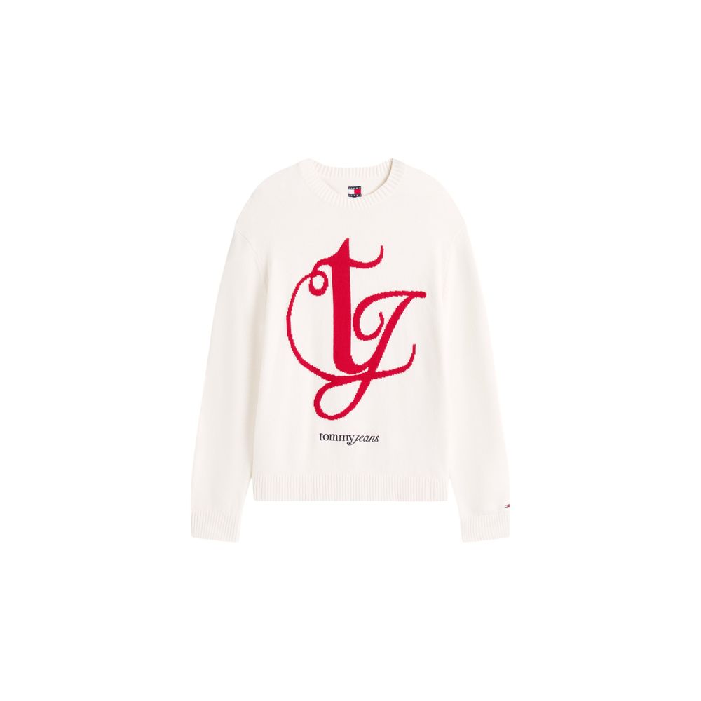 Tommy Hilfiger Jeans Sweatshirt i resirkulert bomull, kremfarget