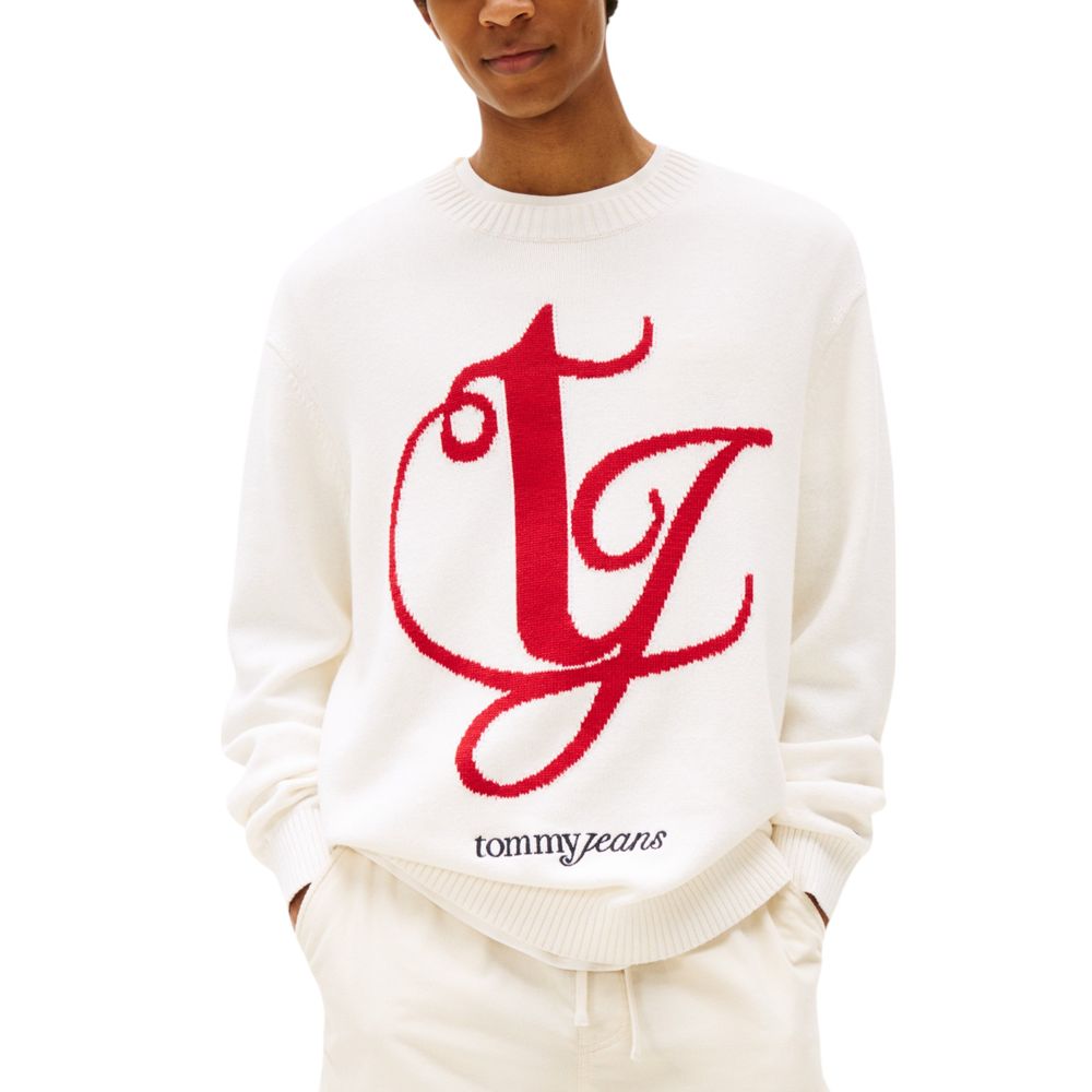 Tommy Hilfiger Jeans Sweatshirt i resirkulert bomull, kremfarget