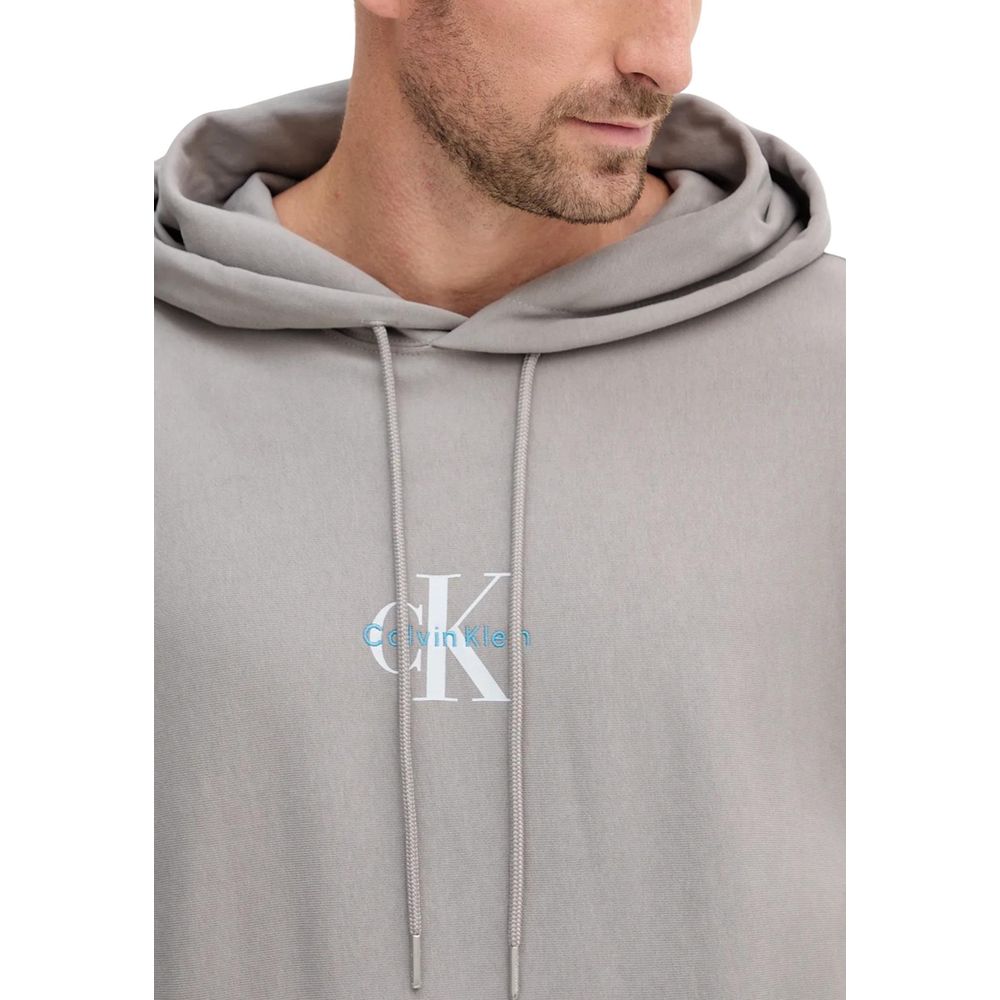 Calvin Klein Jeans Grå hettegenser i bomull