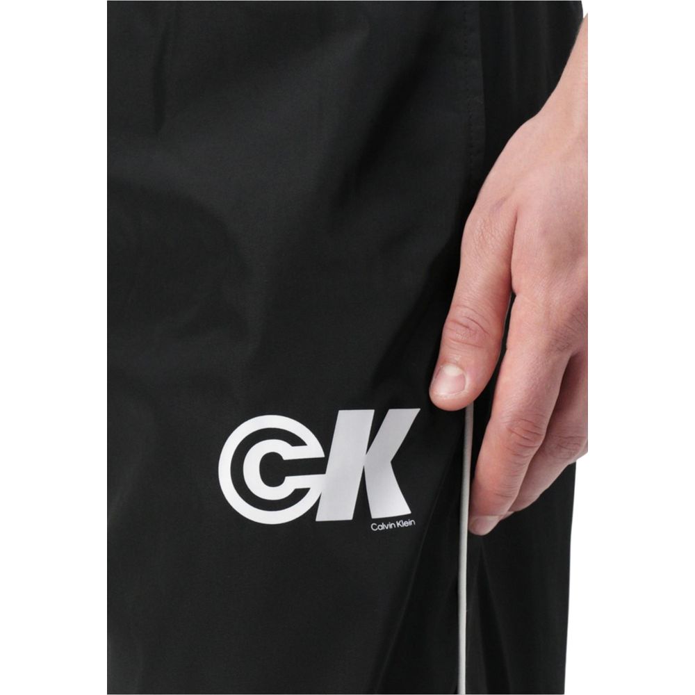 Black Polyester Joggers (Workout Pants)
