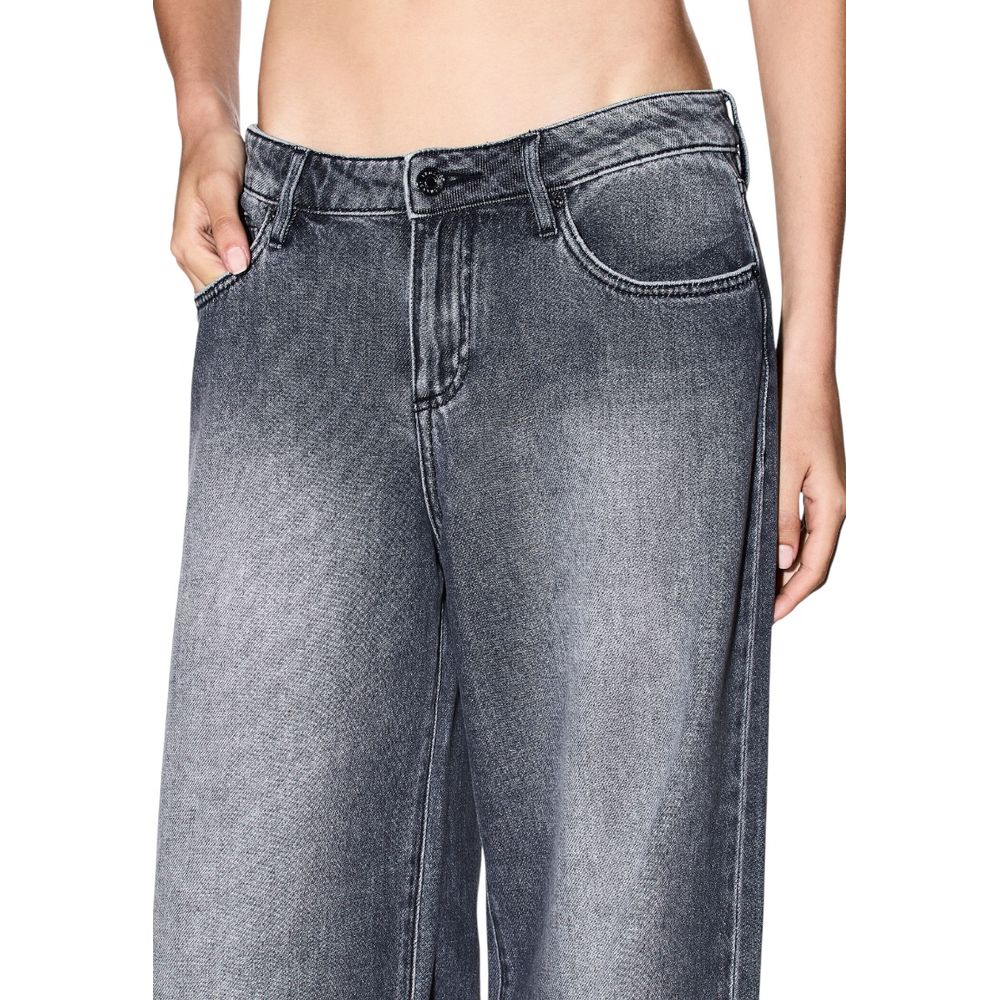 Armani Exchange grå bomullsjeans med avslappet passform