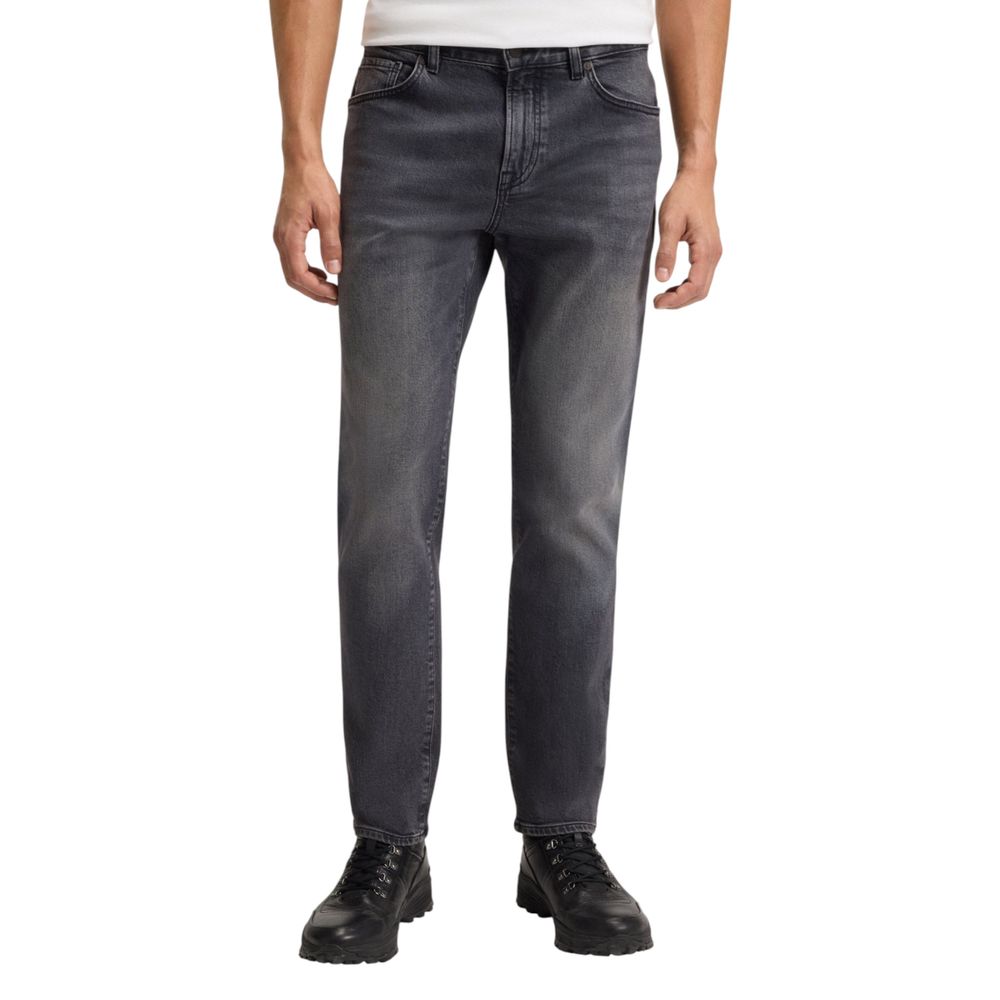 Hugo Boss grå bomullsjeans med avslappet passform
