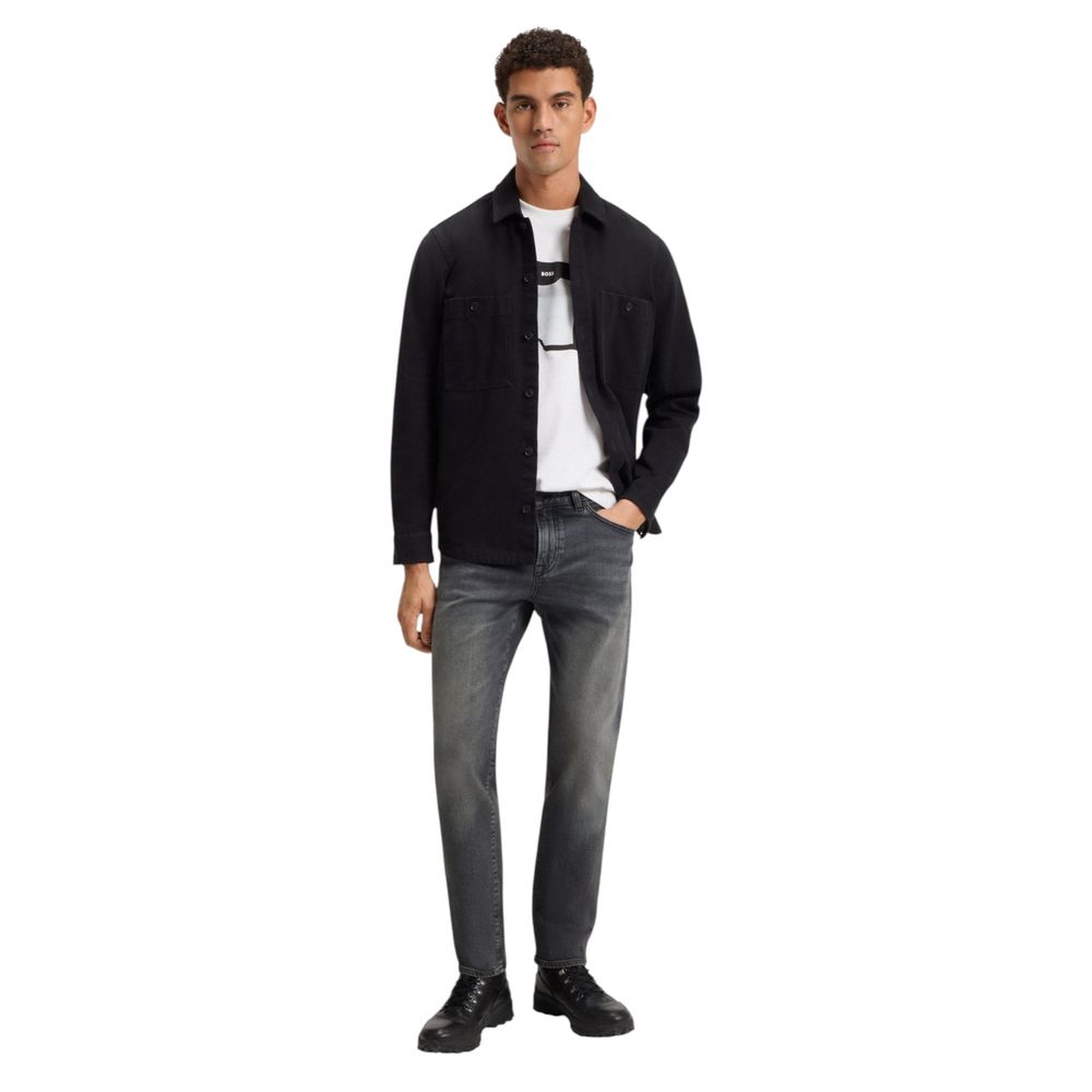 Hugo Boss grå bomullsjeans med avslappet passform