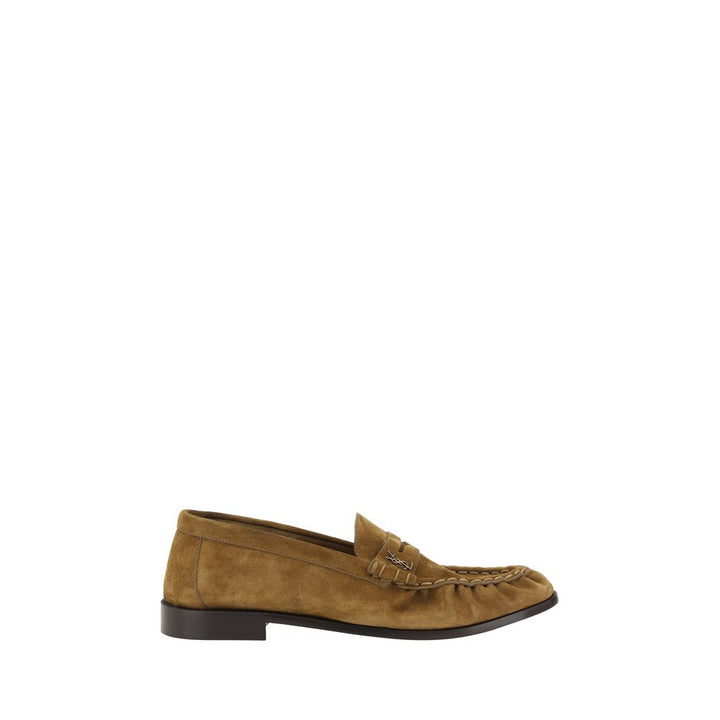 Saint Laurent brune kalveskinn slip-on loafers