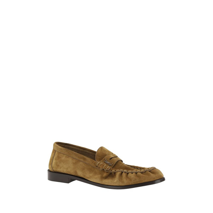 Saint Laurent brune kalveskinn slip-on loafers