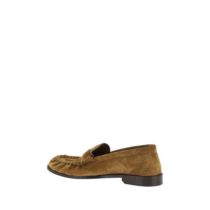 Saint Laurent brune kalveskinn slip-on loafers