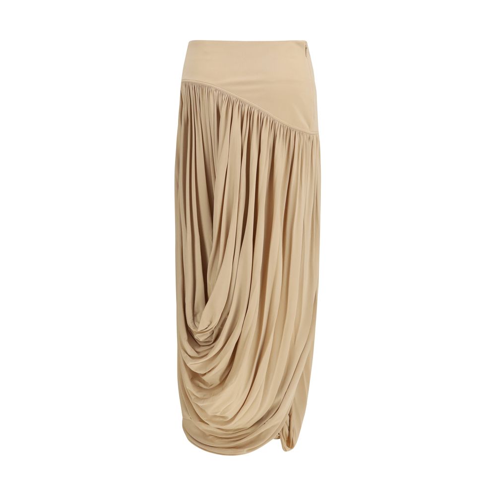 Ferragamo Beige Viskose Langt Skjørt