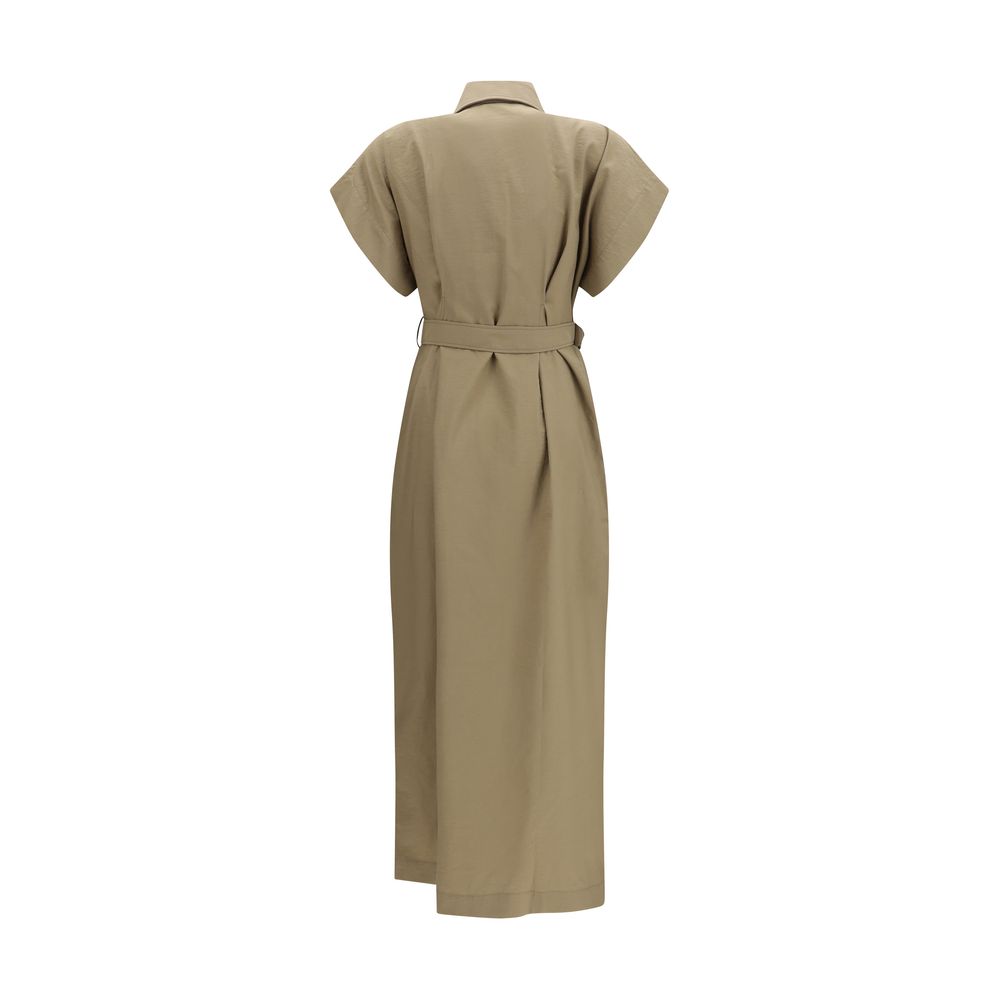 Brunello Cucinelli Beige Uformell Bomullskjole