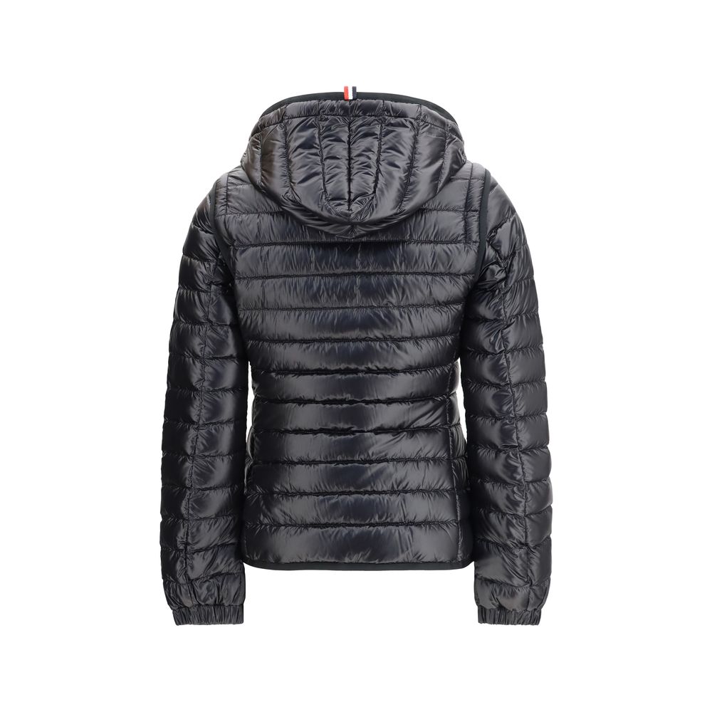 Moncler Grenoble heldekkende jakke i svart polyamid