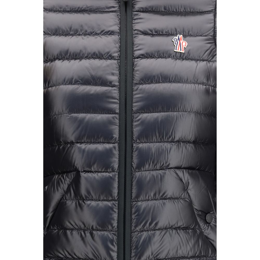 Moncler Grenoble heldekkende jakke i svart polyamid
