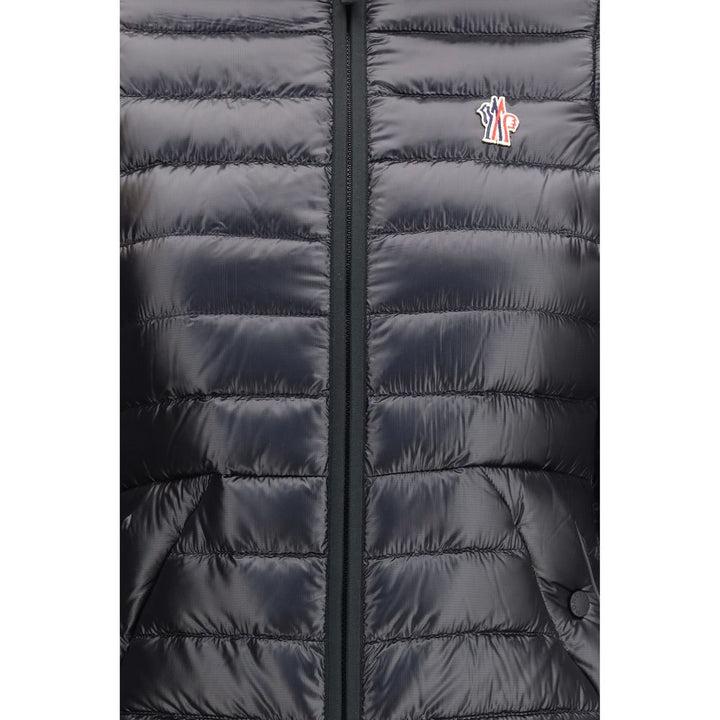 Moncler Grenoble heldekkende jakke i svart polyamid