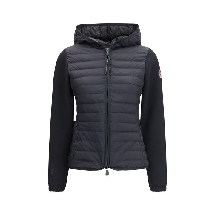 Moncler Grenoble svart hel lengde jakke i polyamid