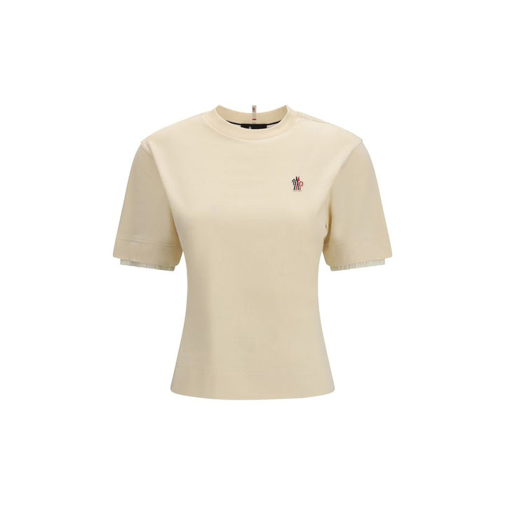 Moncler Grenoble T-skjorte i beige bomull