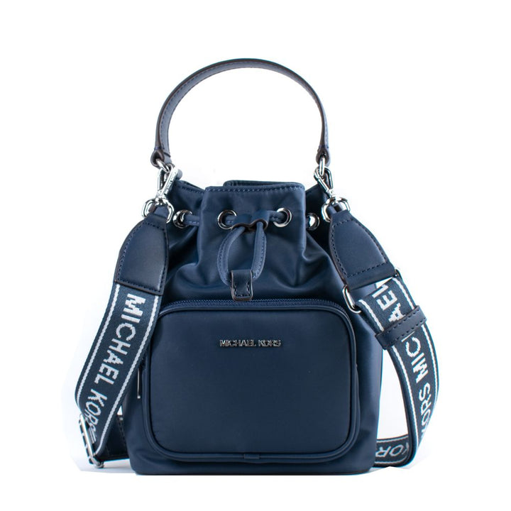 Michael Kors blå bøtteveske i nylon