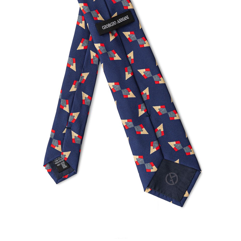 Corbata de seda azul Giorgio Armani