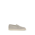 Brunello Cucinelli Beige Calf Leather Bos Taurus Slip-On Loafers