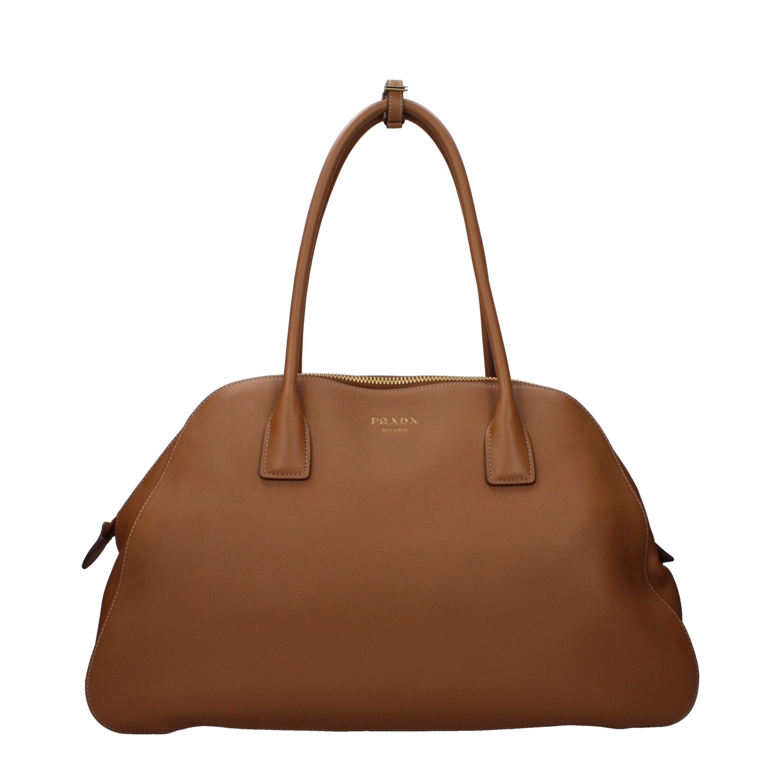 Bolso de hombro Prada de cuero marrón